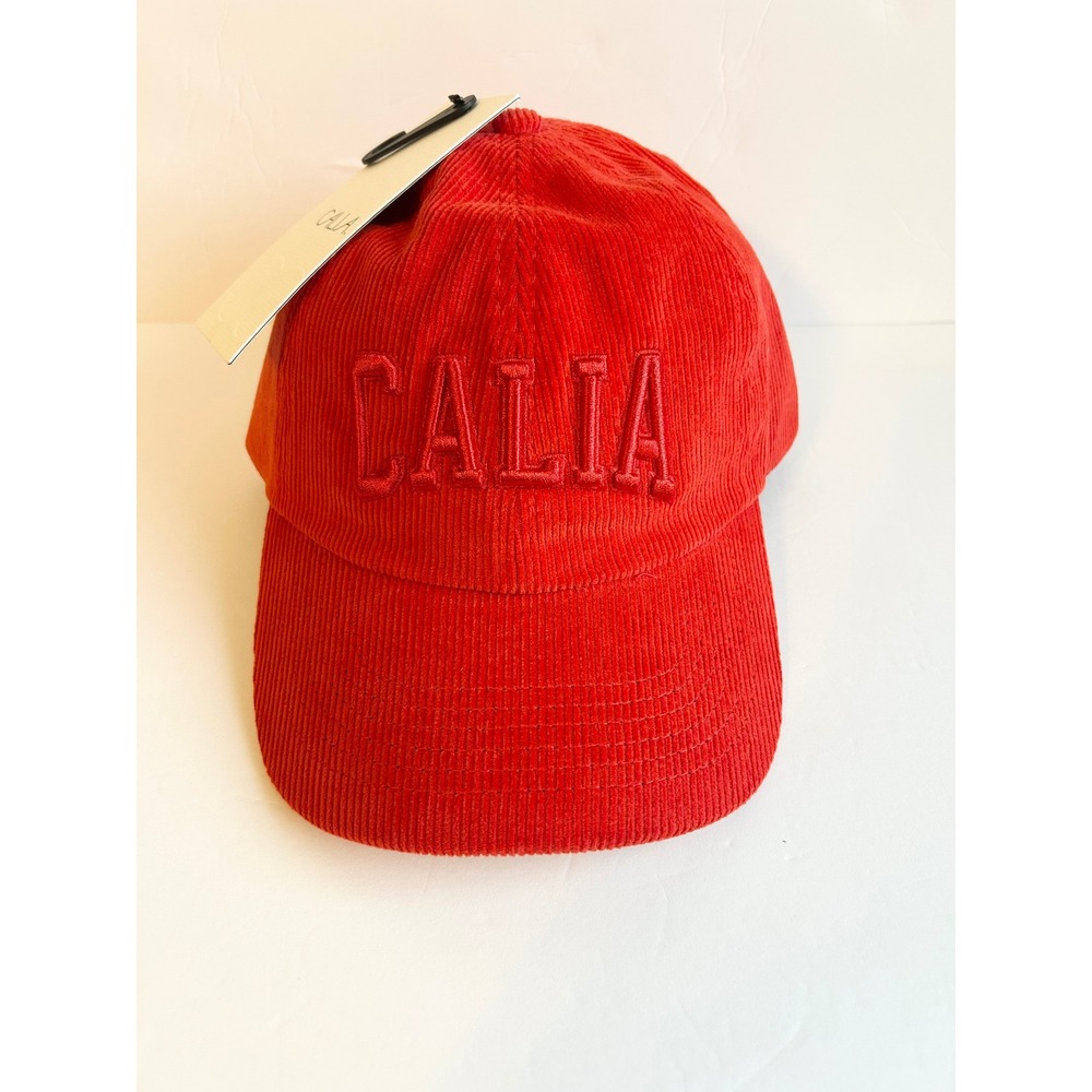 CALIA Womens Corduroy Baseball Cap Red Adjustable Strap Back Hat 100% Cotton